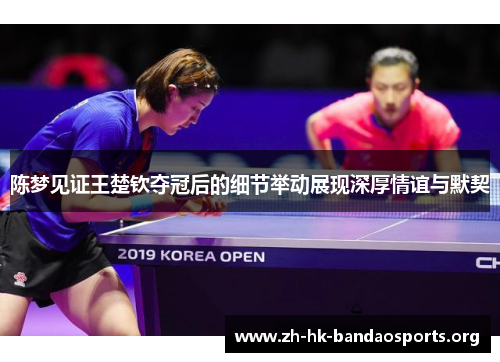 陈梦见证王楚钦夺冠后的细节举动展现深厚情谊与默契 陈梦见证王楚钦夺冠后的细节举动展现深厚情谊与默契